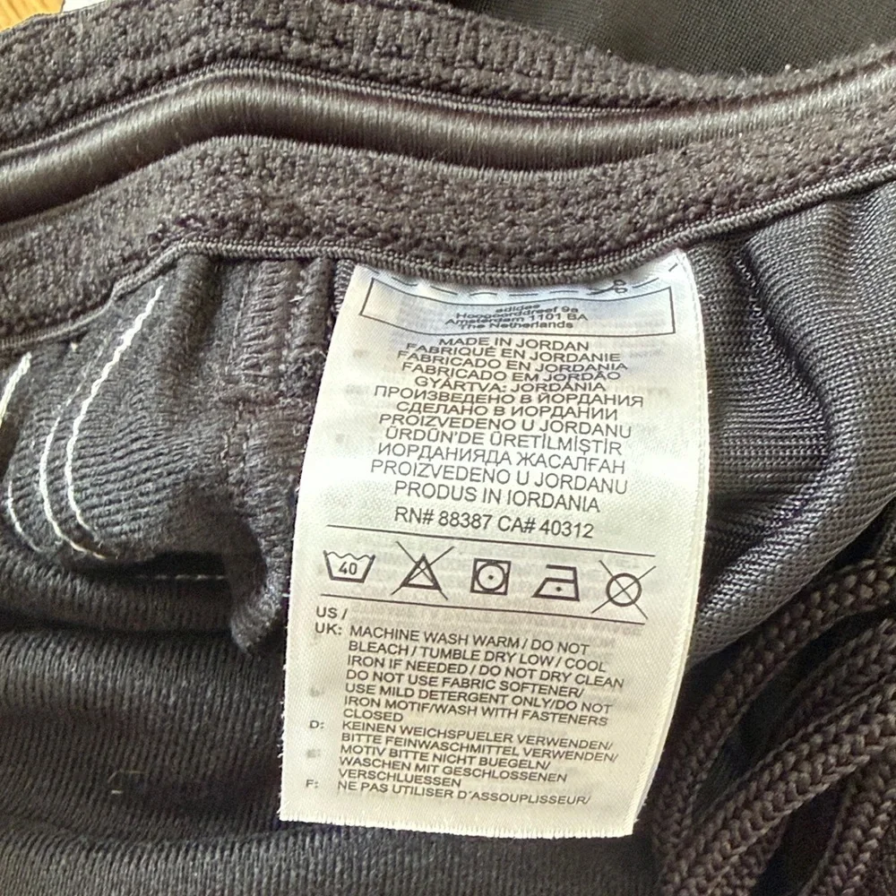 Adidas sz L Black Joggers with White Stripes zip at ankle great condition - Picture 7 of 7